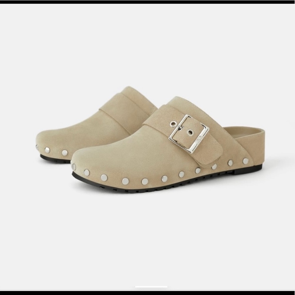 Zara suede clogs with studs